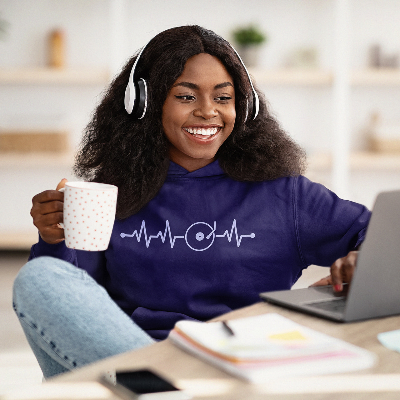 Vinyl Heartbeat Hoodie